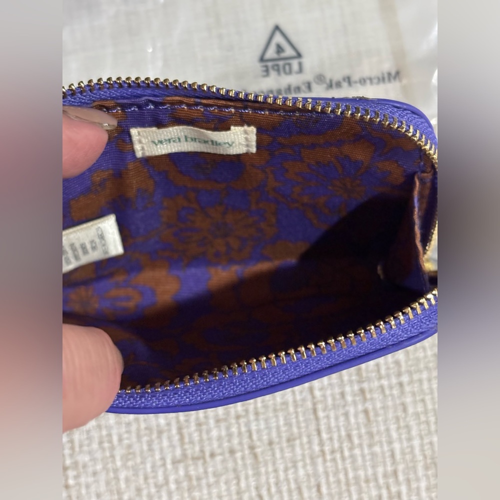 Vera Bradley Purple Zip Card Pouch - Picture 4 of 5